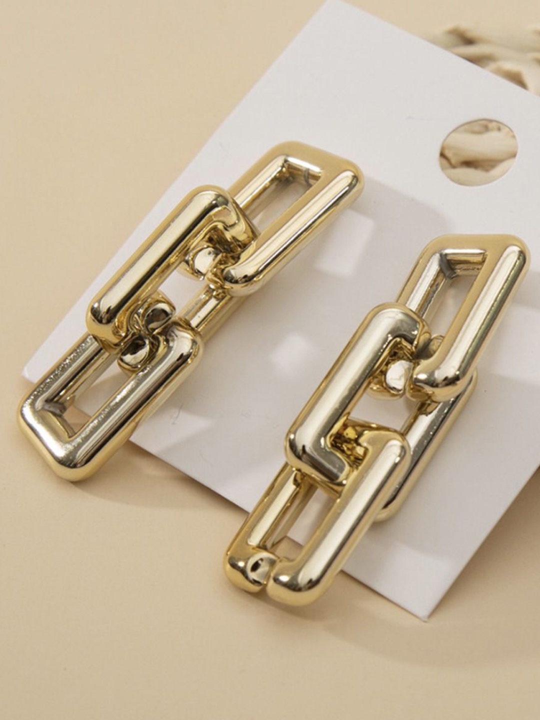 

Celestique Gold-Plated Contemporary Drop Earrings