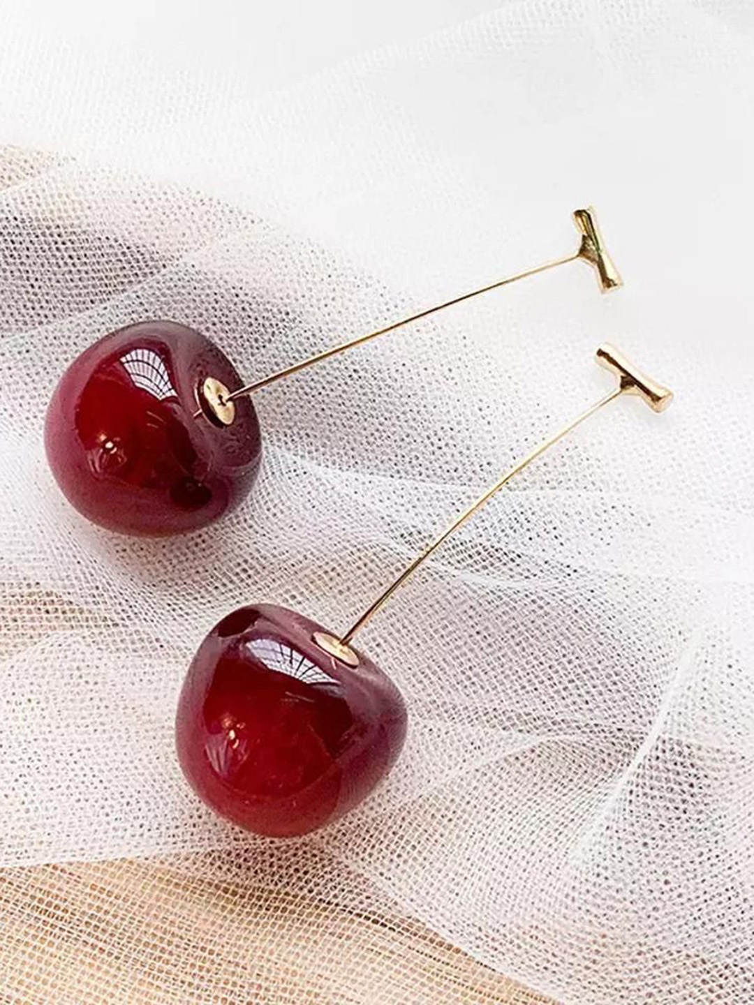 

Celestique Gold-Plated Cherry Drop Earrings