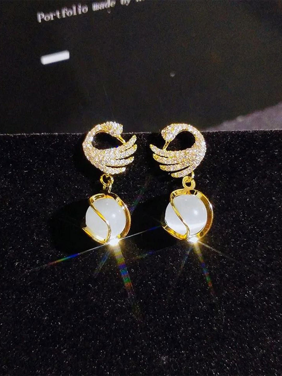 

Celestique Gold-Plated Contemporary Drop Earrings