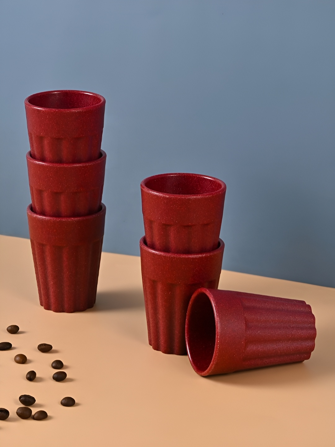 

eha Red 6 Pieces Textured Kulladhs Cups 100 ml each