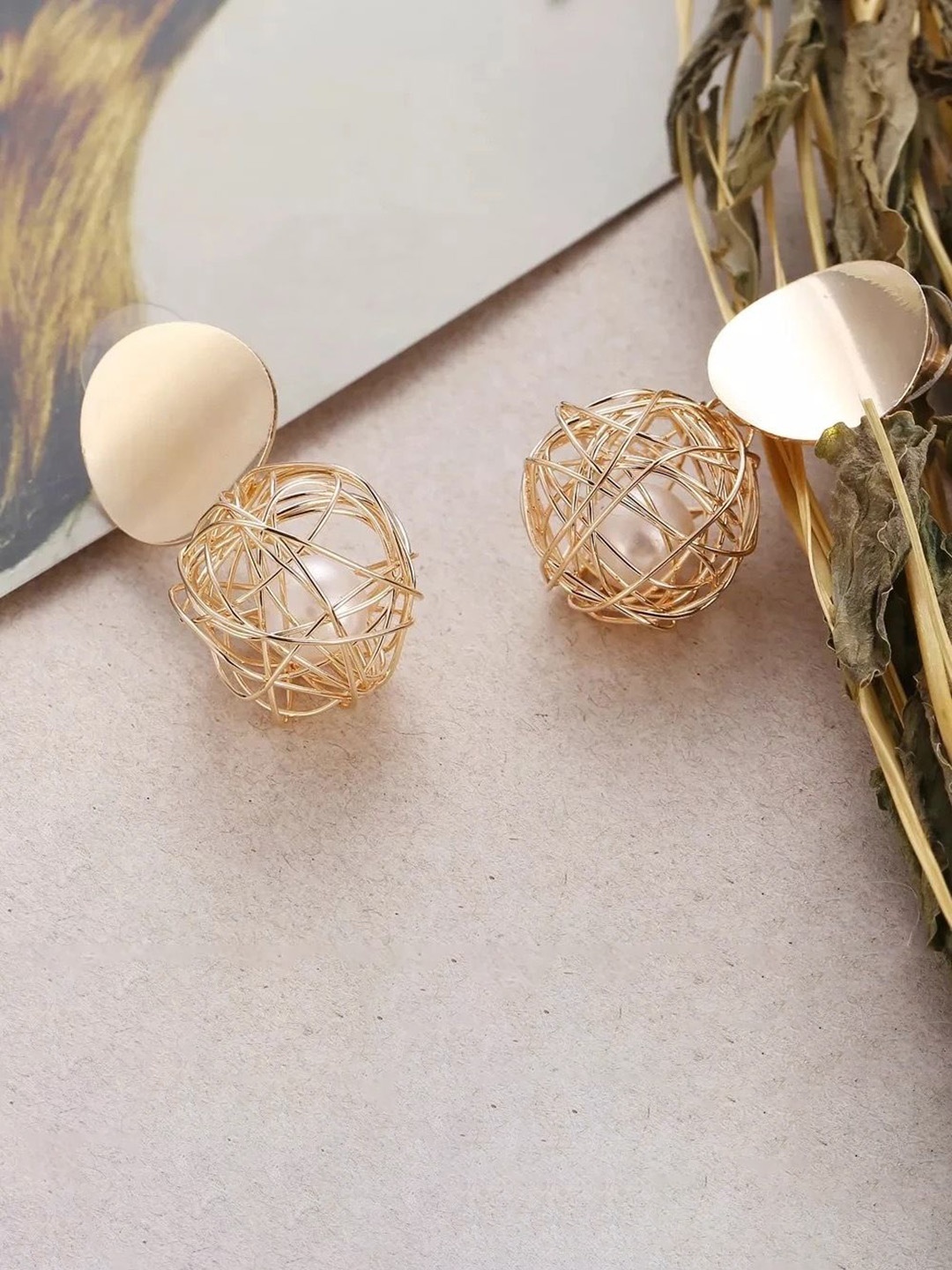 

Celestique Gold Plated Contemporary Studs