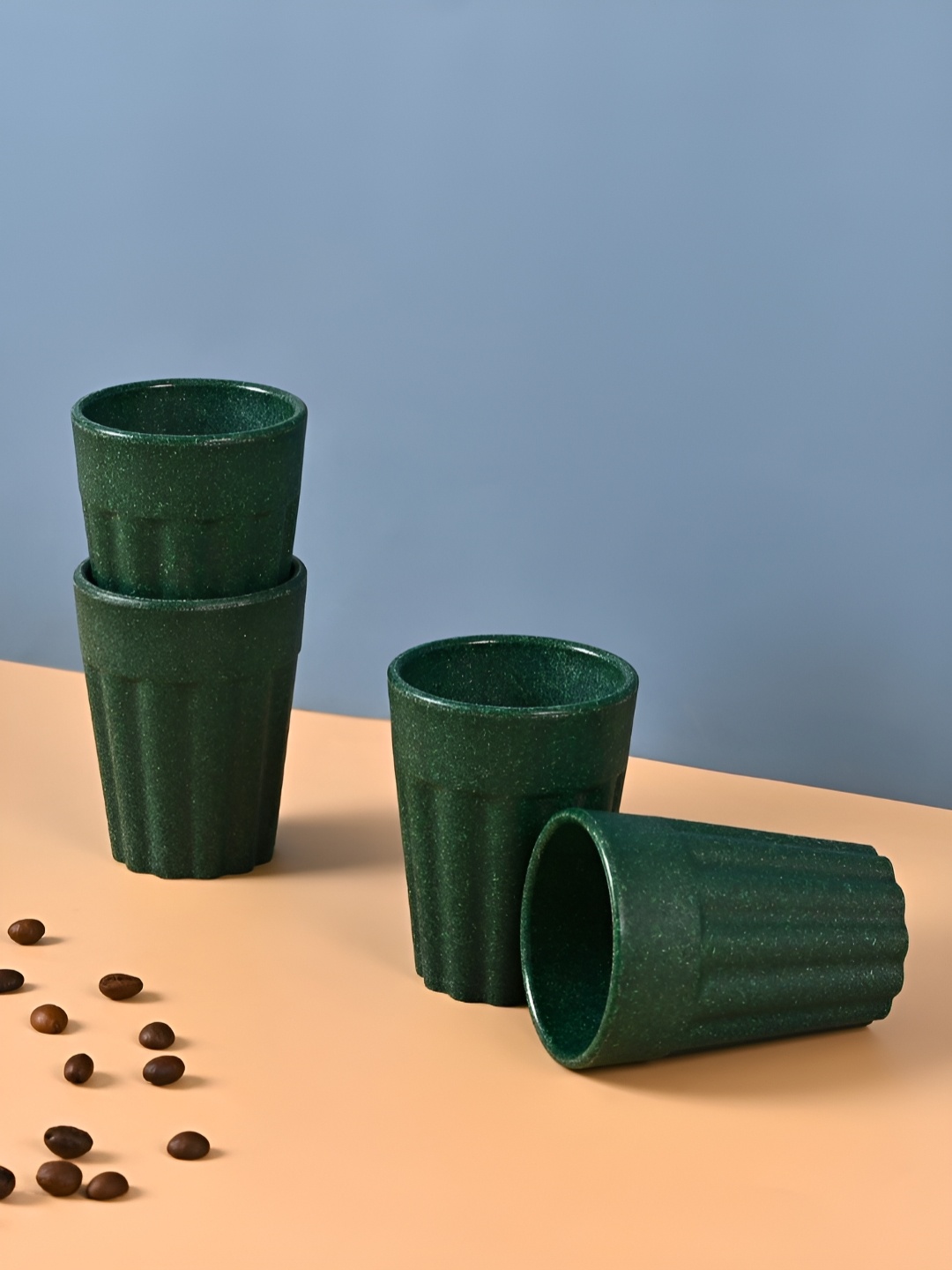 

eha Green 4 Pieces Textured Kulladhs Cups 100 ml each