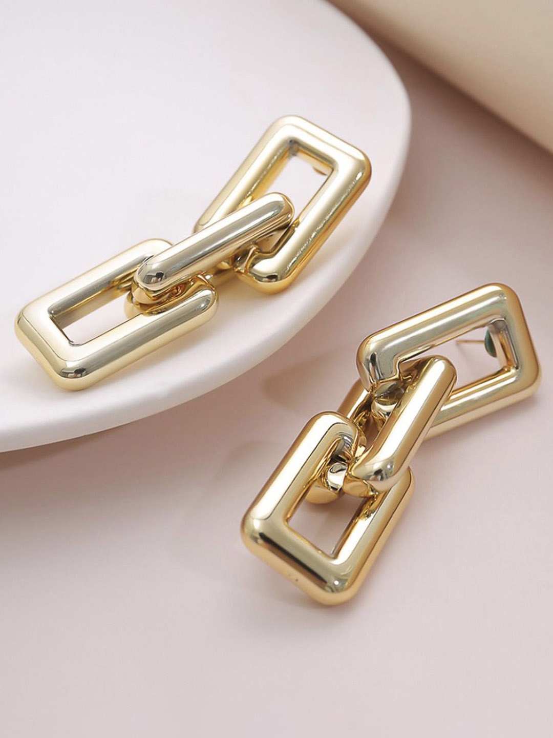 

Celestique Contemporary Drop Earrings, Gold