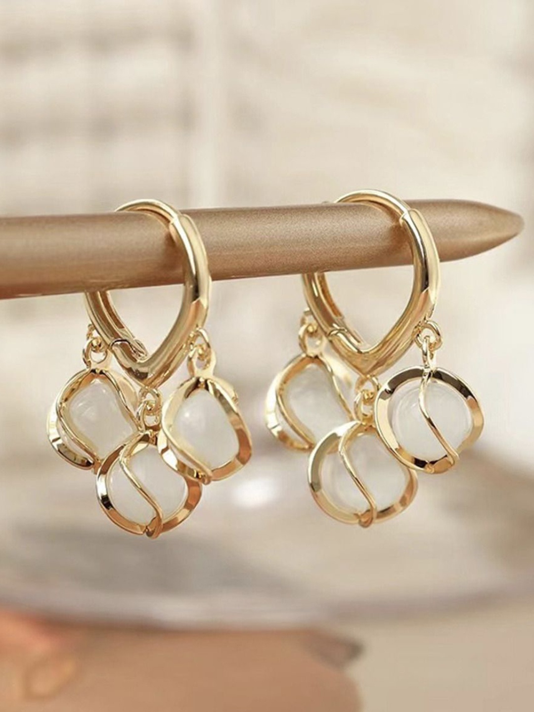 

Celestique Gold Plated Contemporary Hoop Earrings