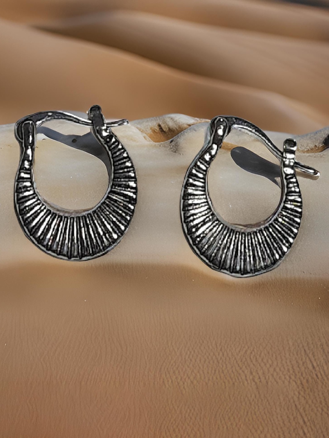 RUHI COLLECTION Silver Plated Classic Hoop Earrings