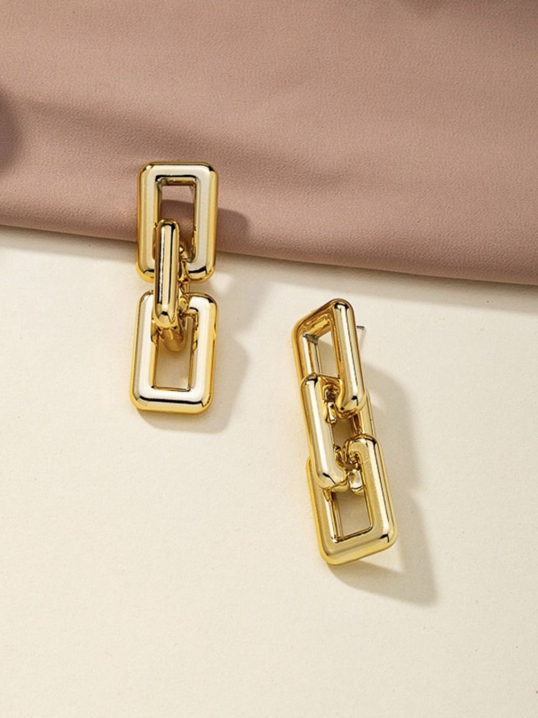 

Celestique Contemporary Drop Earrings, Gold