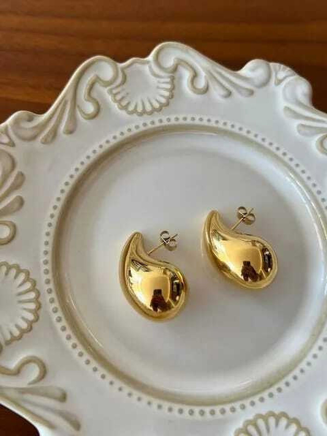 

Celestique Gold-Plated Contemporary Drop Earrings