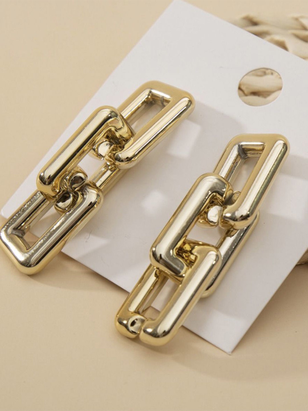 

Celestique Gold-Plated Contemporary Drop Earrings
