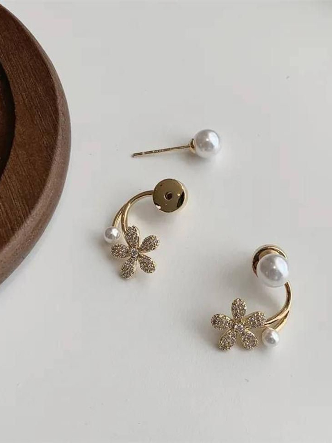 

Celestique Gold-Plated Pearls Flower Studs