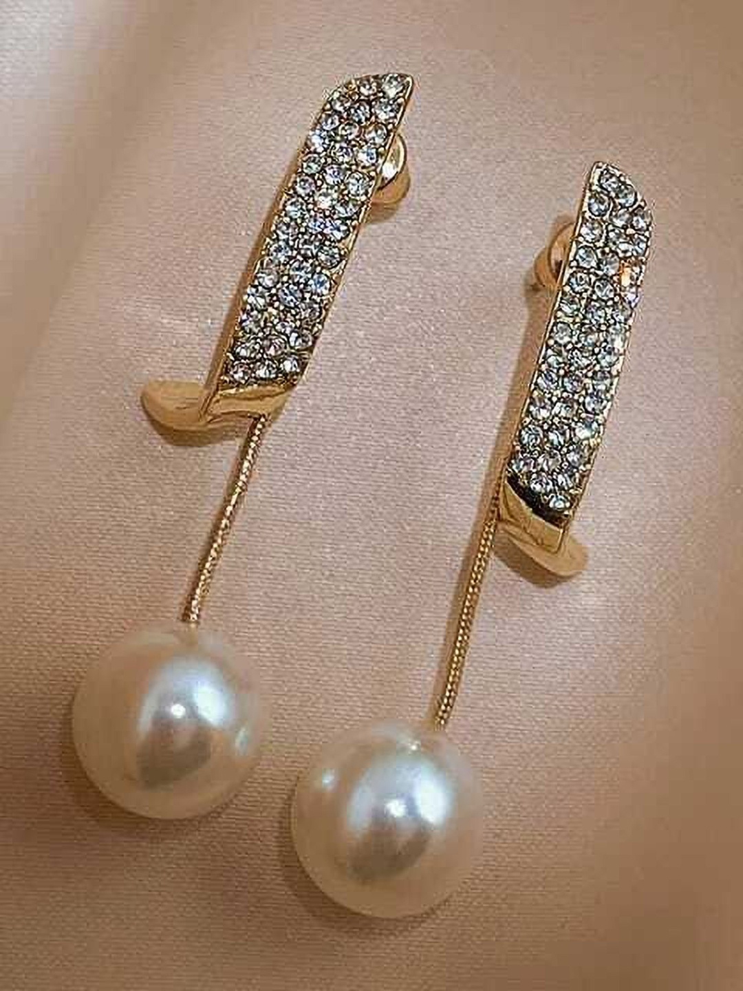 

Celestique Silver-Plated Stone Studded Contemporary Hoop Earrings