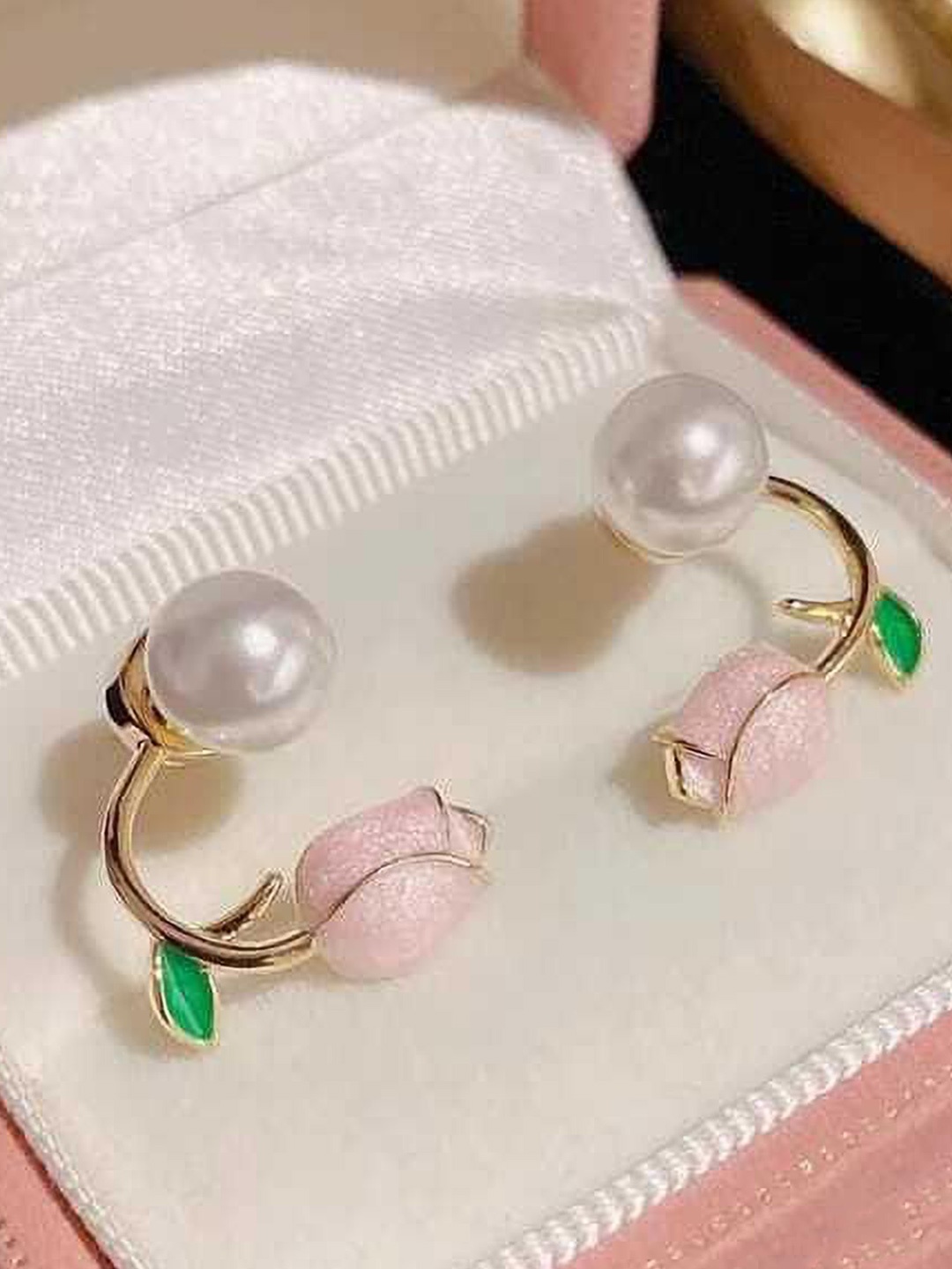 

Celestique Gold-Plated Pearls Contemporary Studs