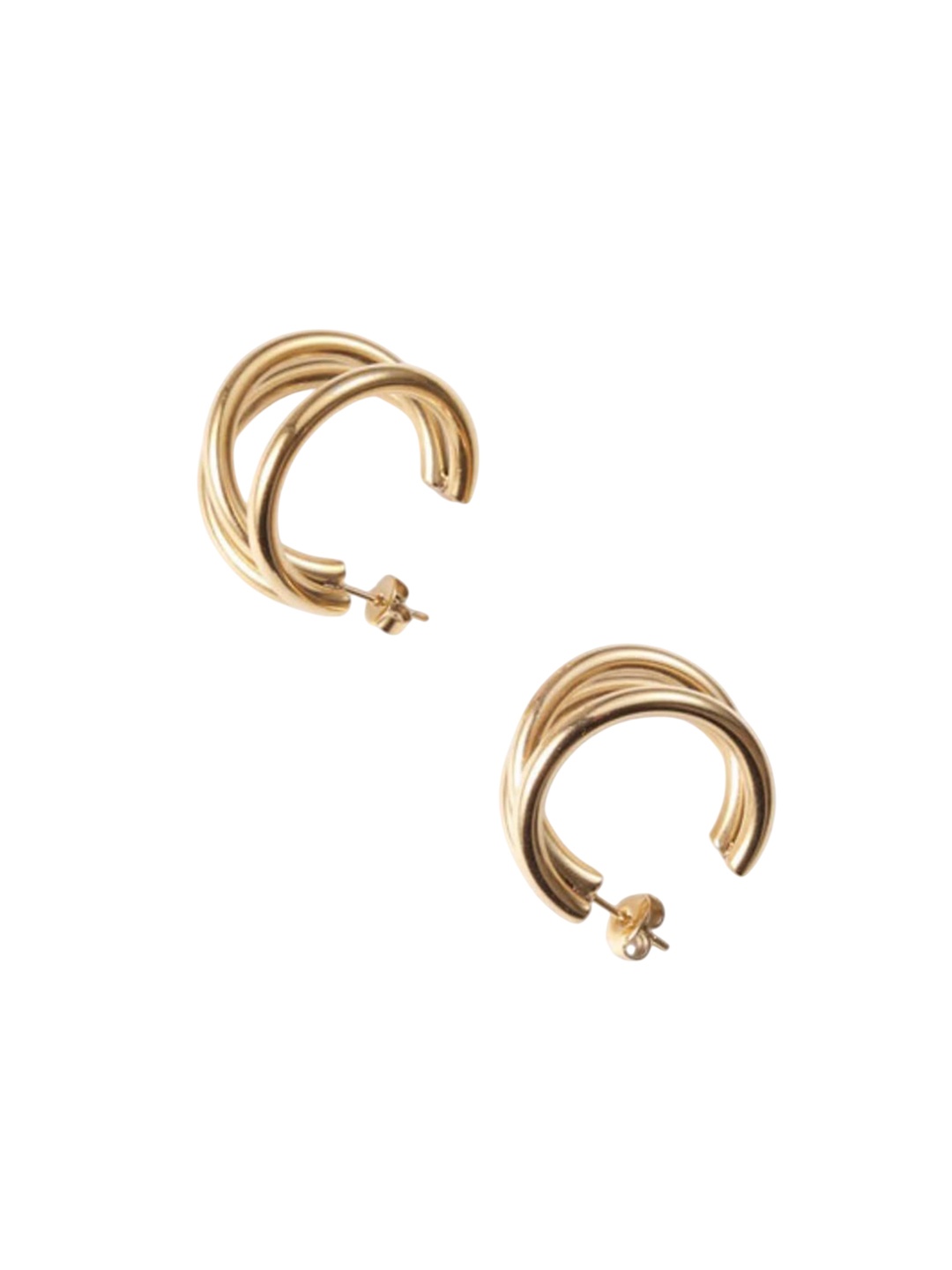 

Celestique Gold-Plated Contemporary Stainless Steel Enamelled Drop Earrings