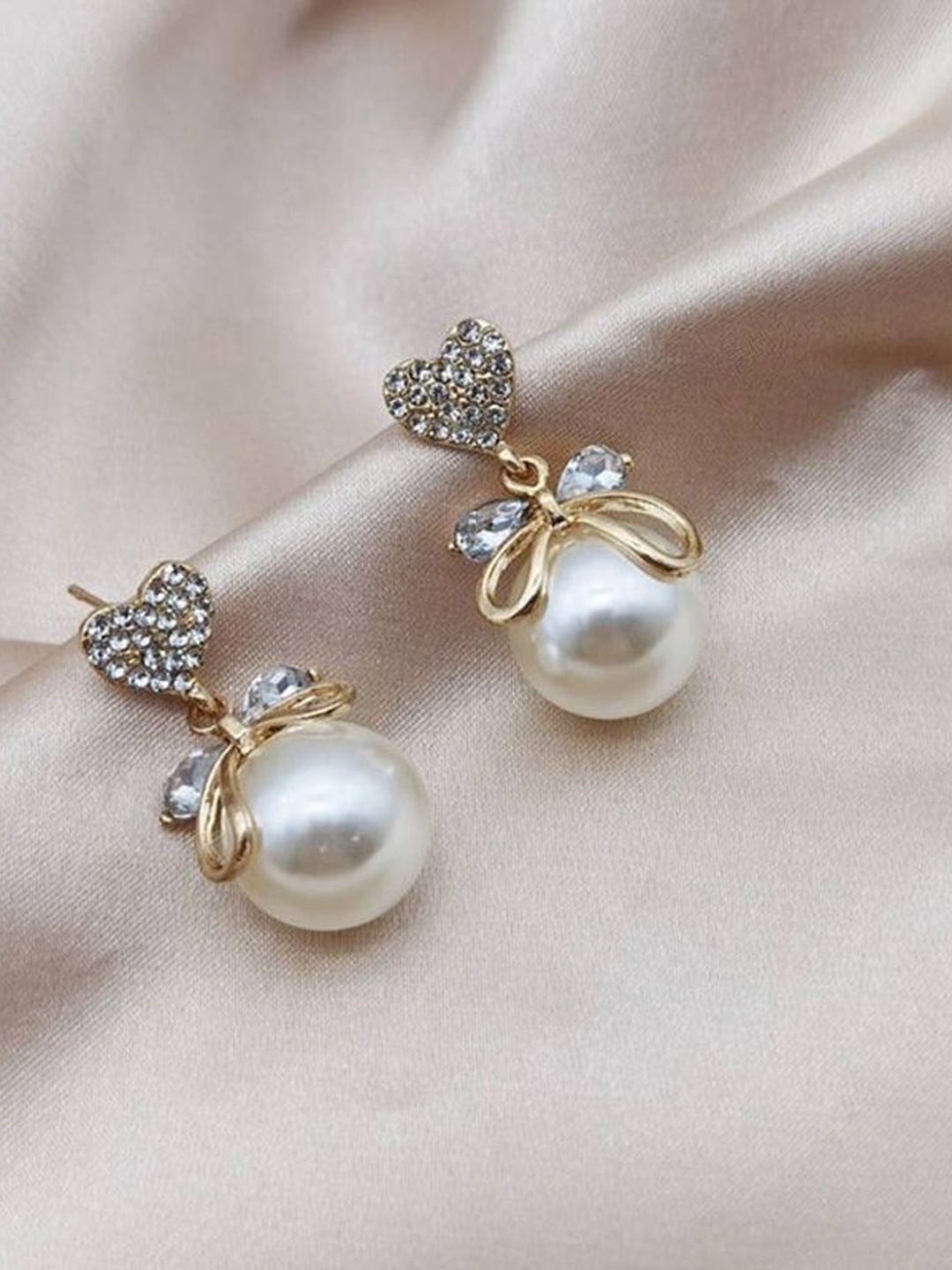 

Celestique Stone Studded Contemporary Drop Earrings, Gold