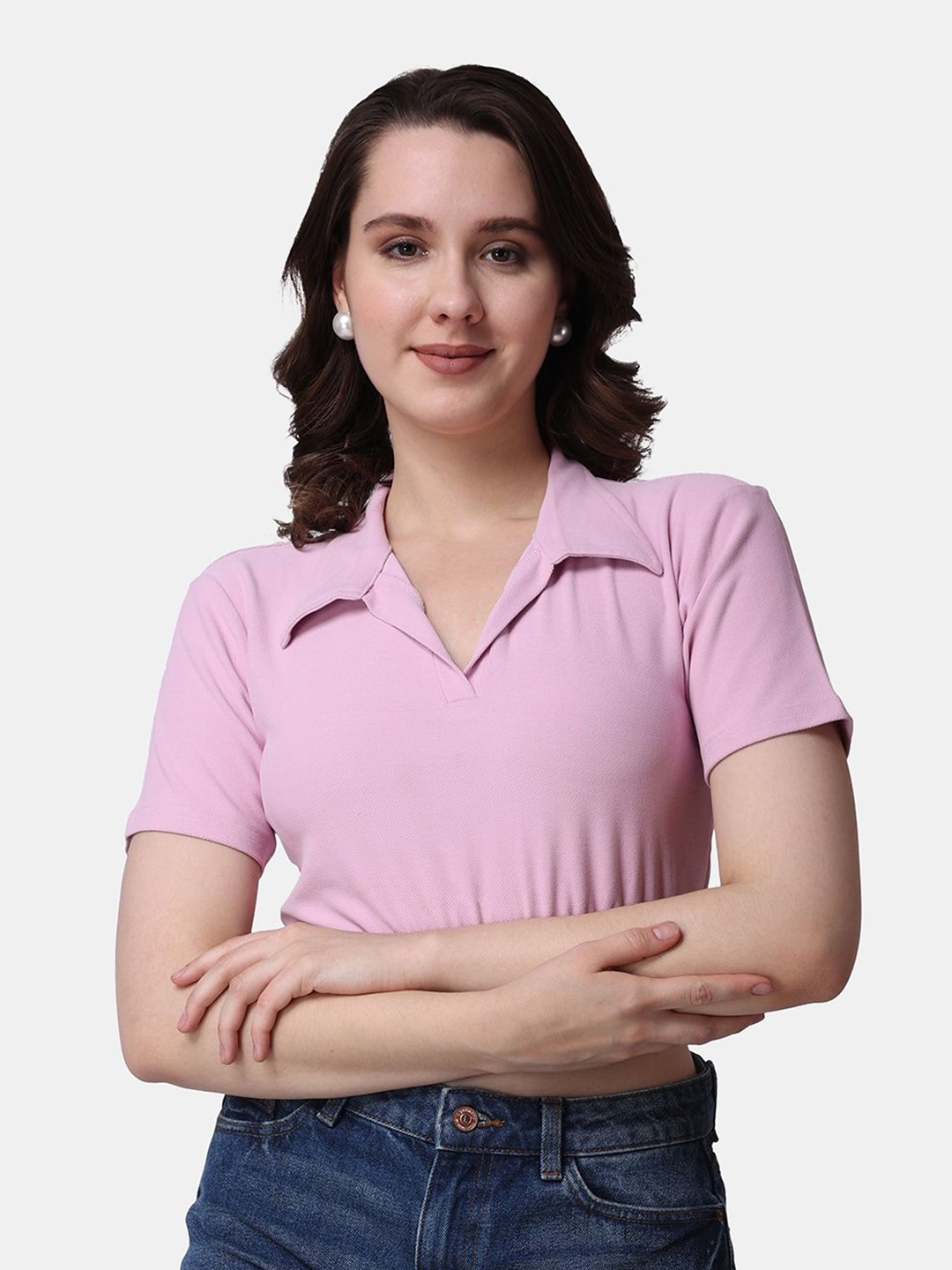 

Popwings Women Fitted Top, Pink