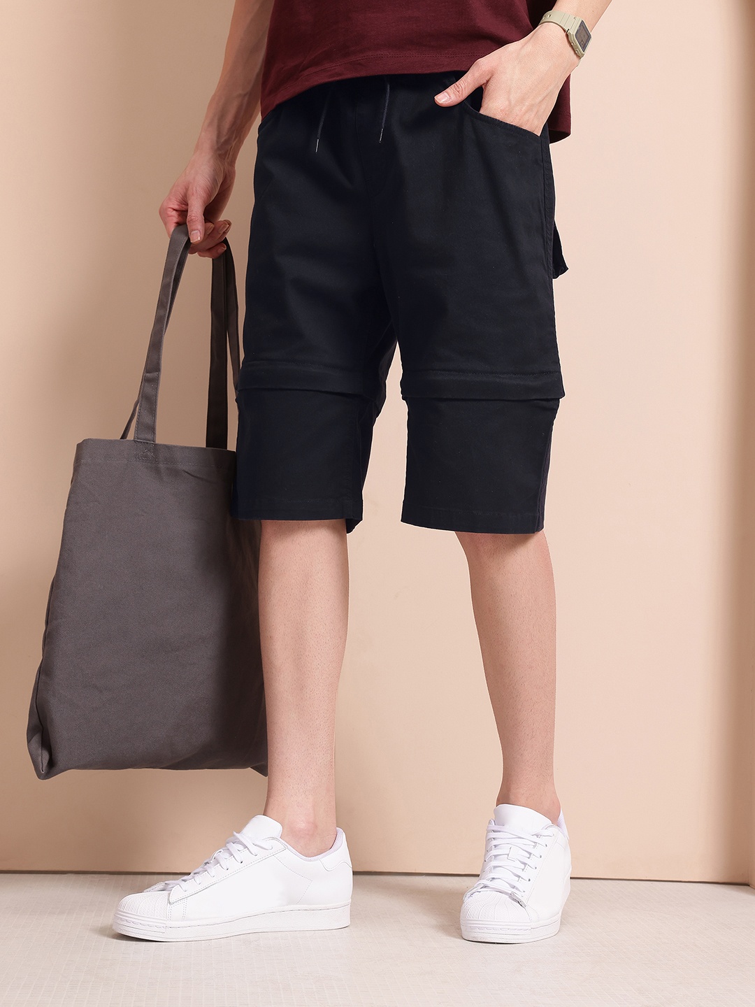 

Mast & Harbour Men Detachable Shorts, Navy blue