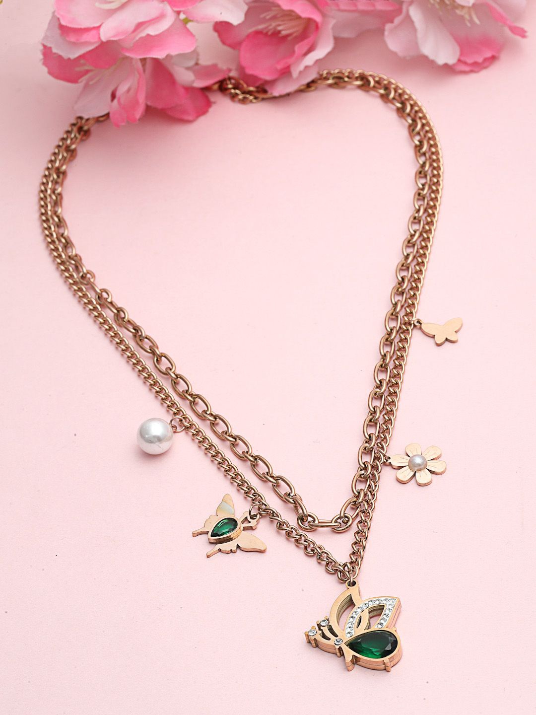 

VOGUE PANASH 18KT Gold Plated Stone Studded Tarnish-Free Waterproof Necklace