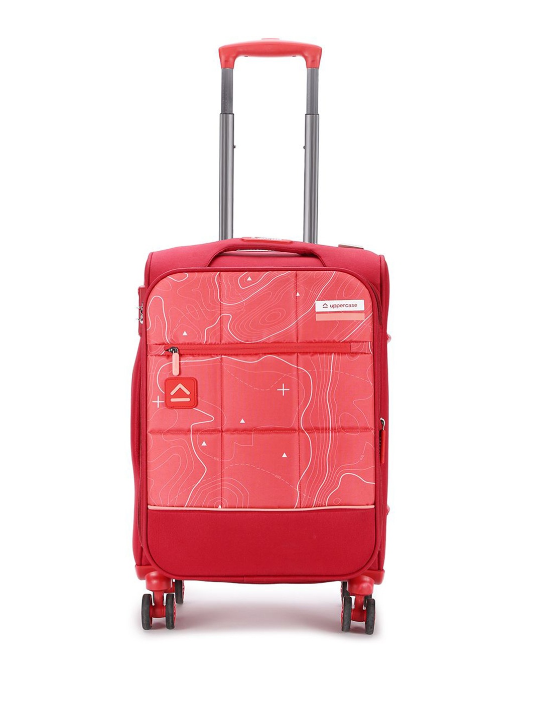 uppercase Unisex Topo Celeb Printed Soft-Sided Cabin Trolley Bag, Red