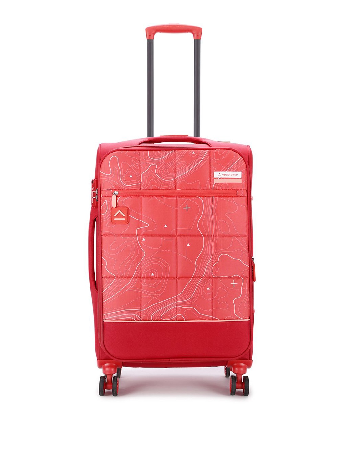 uppercase Topo Celeb Printed Soft-Sided Medium Trolley Bag, Red