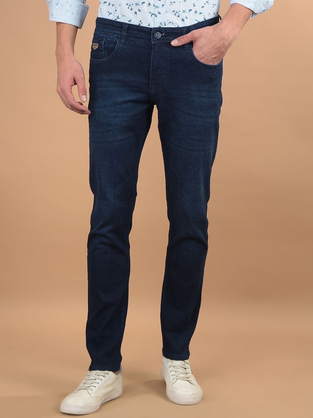 

Canary London Men Smart Skinny Fit Mid-Rise Light Fade Stretchable Jeans, Blue