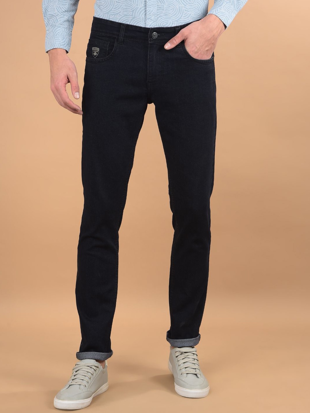 

Canary London Men Smart Skinny Fit Low-Rise Stretchable Jeans, Navy blue