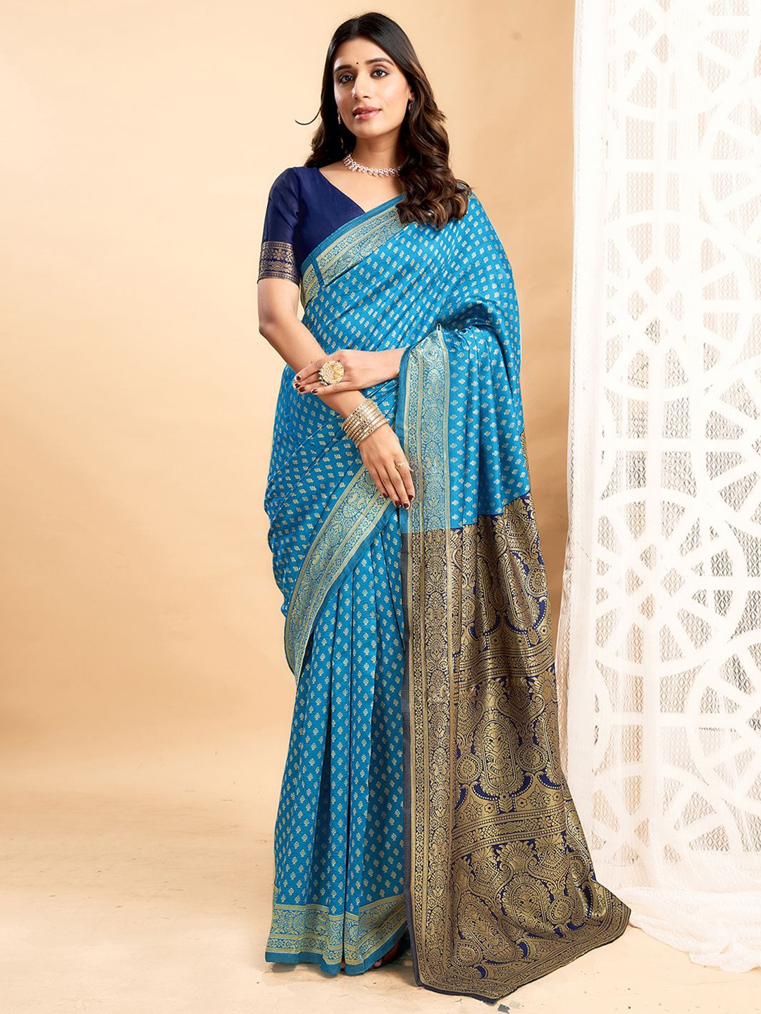 

KALINI Woven Design Banarasi Saree, Blue
