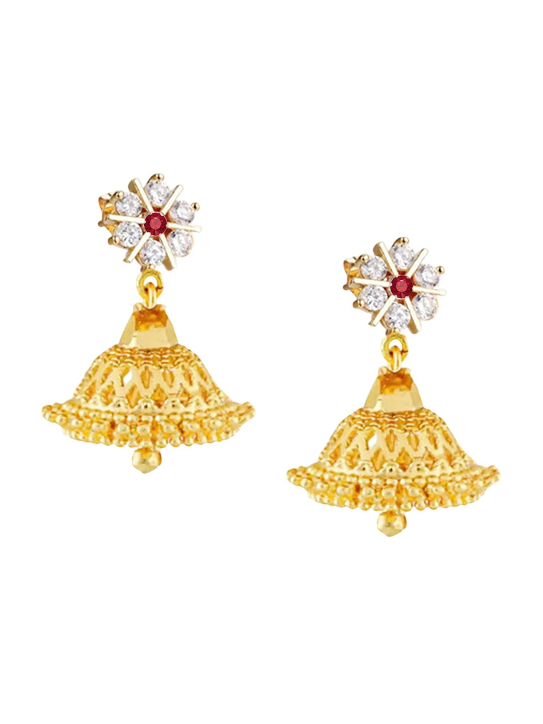 

PINAAKA DARINI Gold Plated Circular Drop Earrings