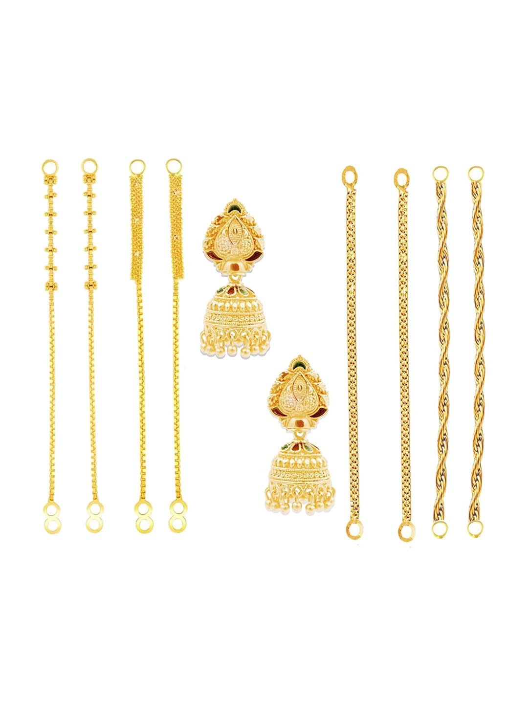 PINAAKA DARINI Gold-Plated Circular Jhumkas With Matilu