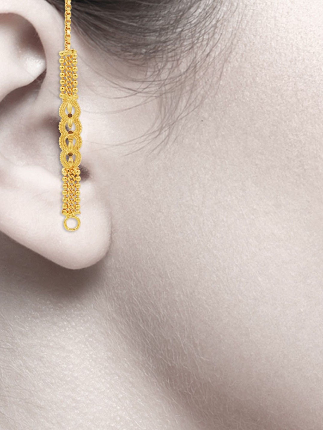 PINAAKA DARINI Set Of 3 1Gram Gold Plated Contemporary Ear Chains