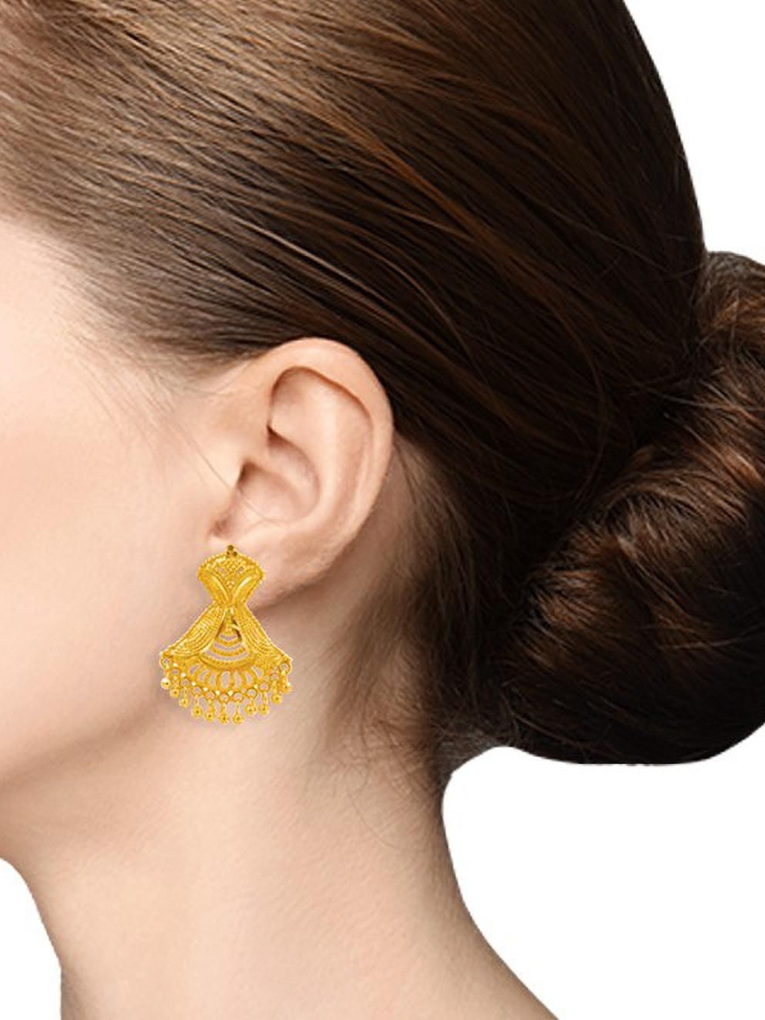 PINAAKA DARINI Gold-Plated Circular Drop Earrings
