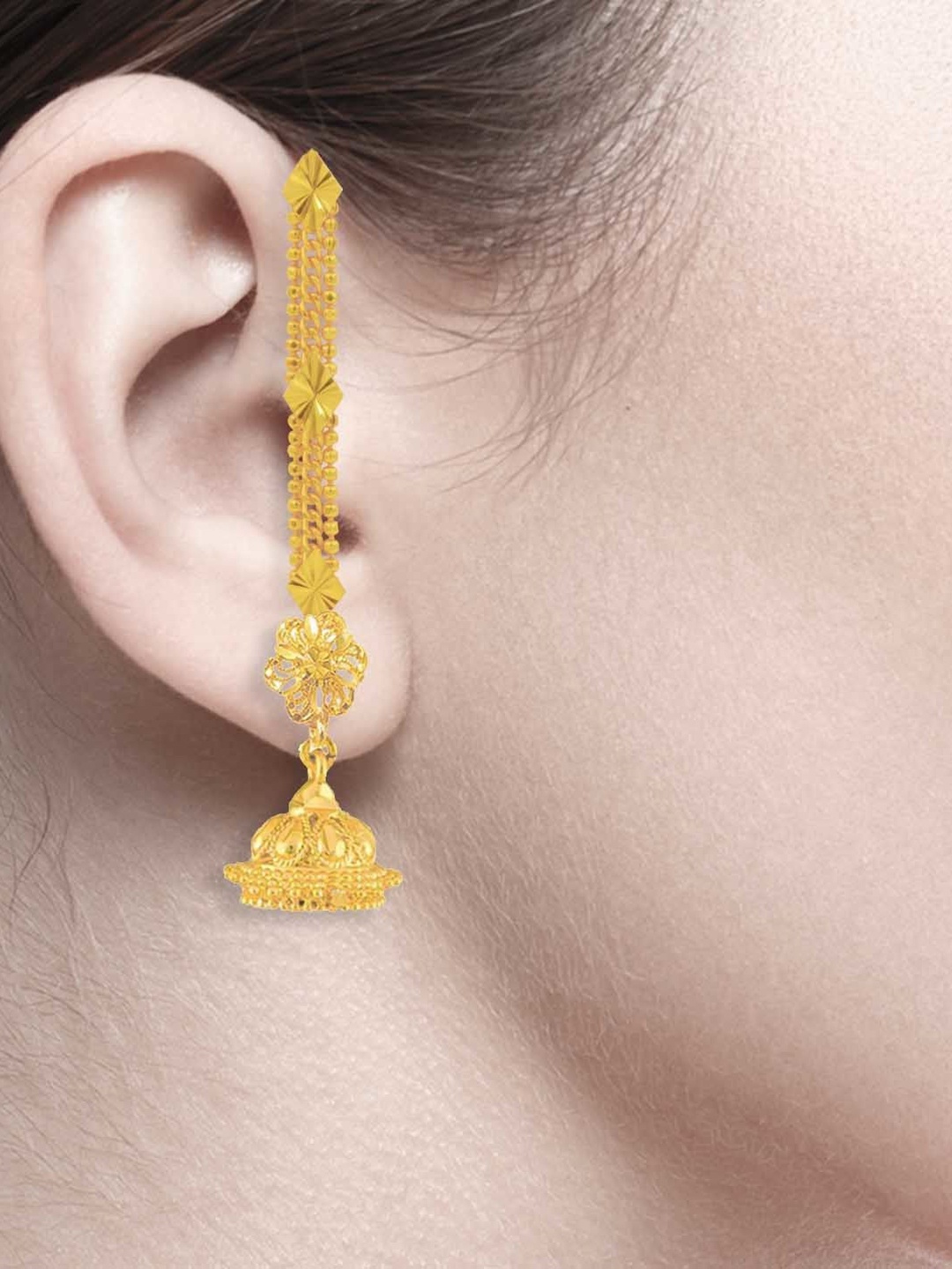 

PINAAKA DARINI Circular Chain and Jhumka, Gold