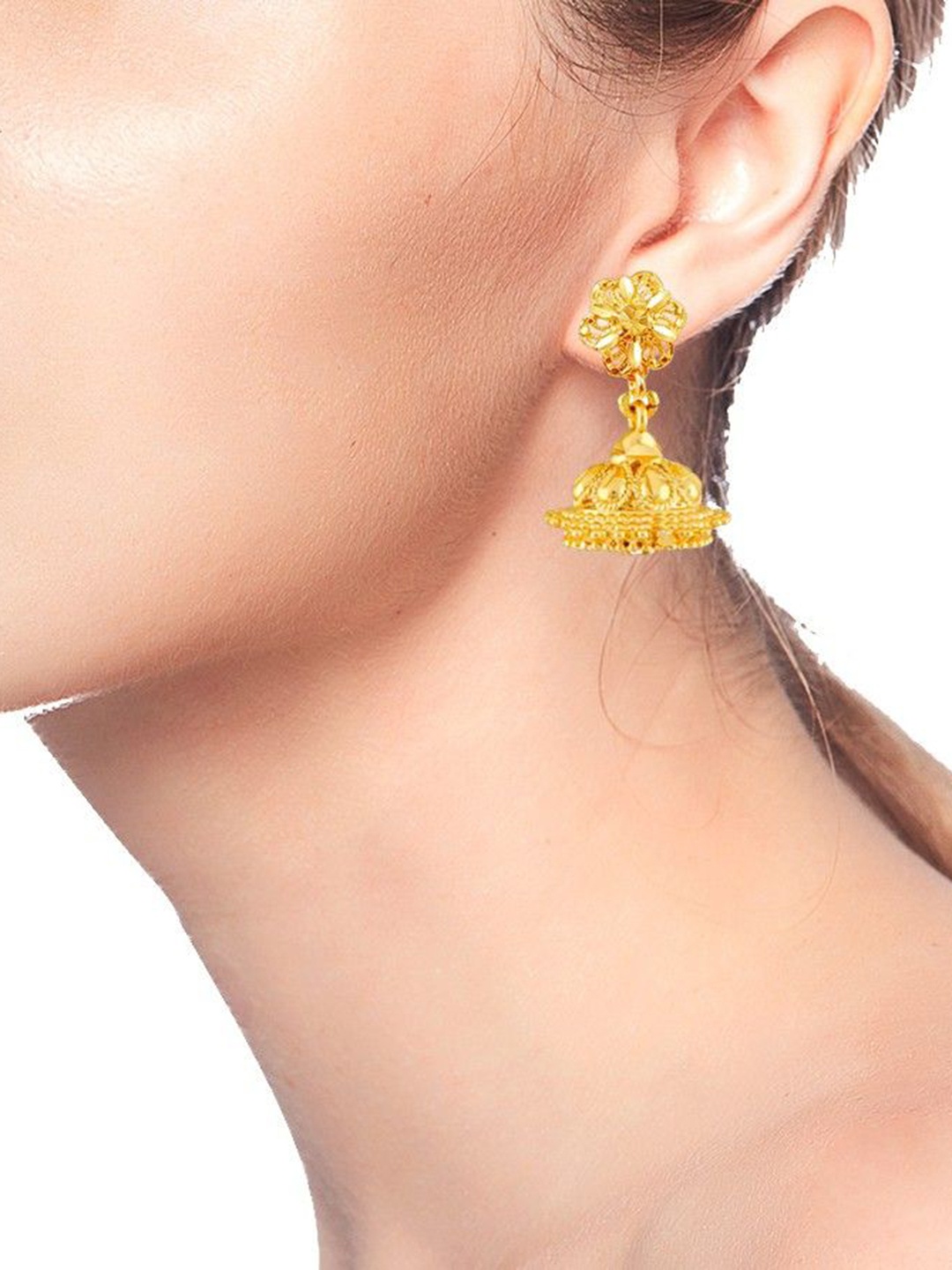 

PINAAKA DARINI 1 Gram Gold Plated Contemporary Jhumkas