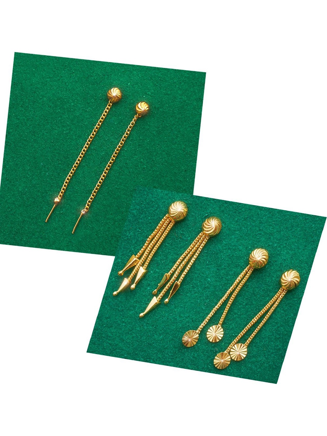 

PINAAKA DARINI Set Of 3 Gold-Plated Circular Tasselled Drop Earrings