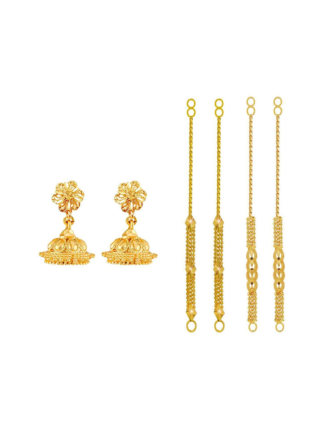 

PINAAKA DARINI Gold-Plated Circular Jhumkas With Matilu