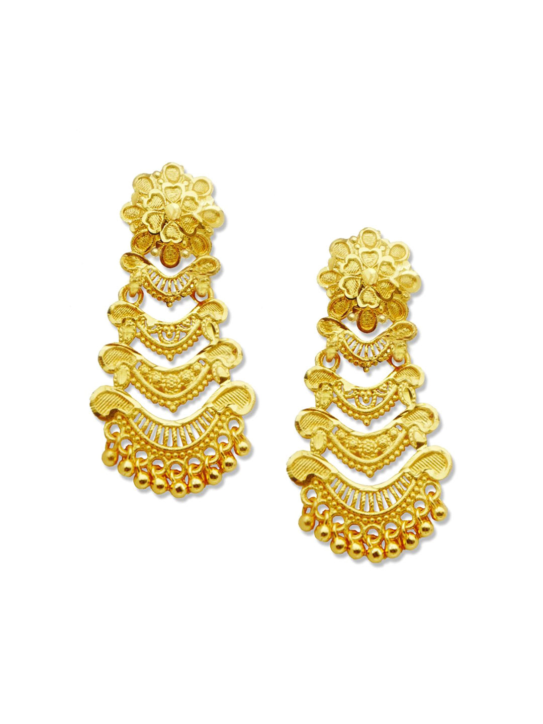 

PINAAKA DARINI Floral Shaped Drop Earrings, Gold