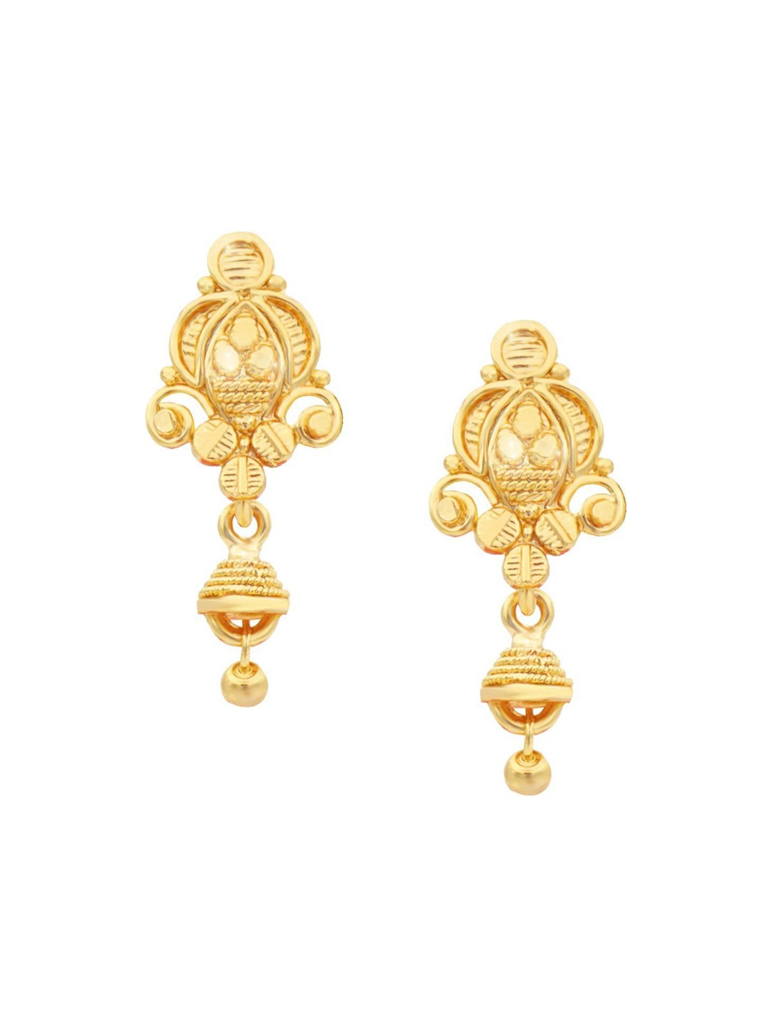 

PINAAKA DARINI Gold-Plated Contemporary Temple Drop Earrings