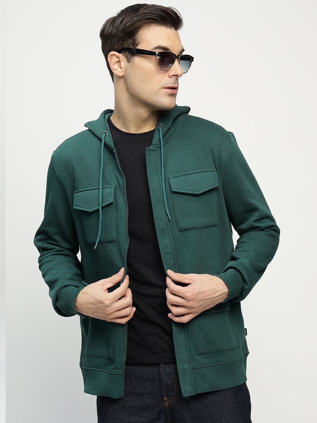 

Hancock Men Fleece Bomber Jacket, Green