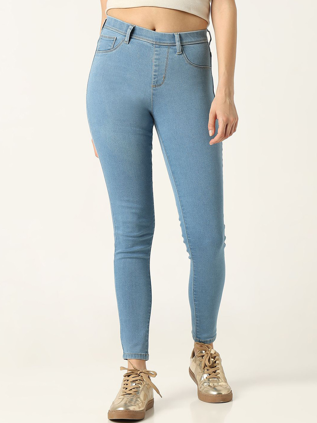 

R&B Women Slim Fit Mid-Rise Denim Jeans, Blue