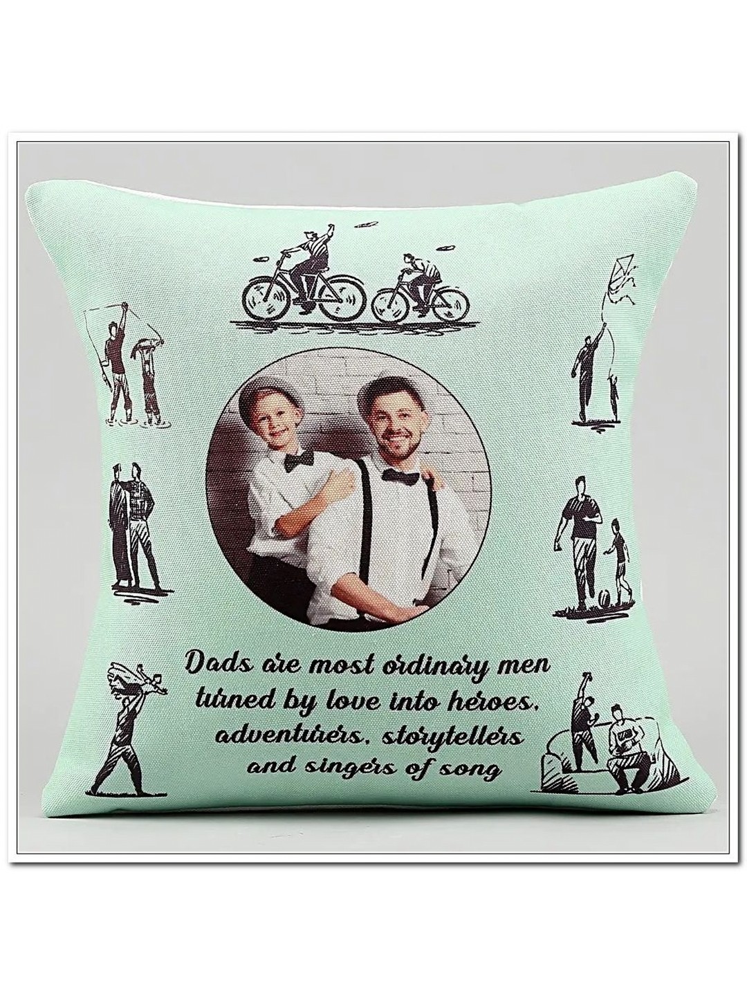 

fnp Green & White Printed Personalised Fathers Day Cushion
