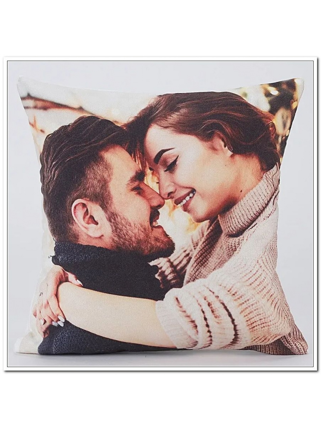 

fnp White & Black Personalised Picture Printed Cushion