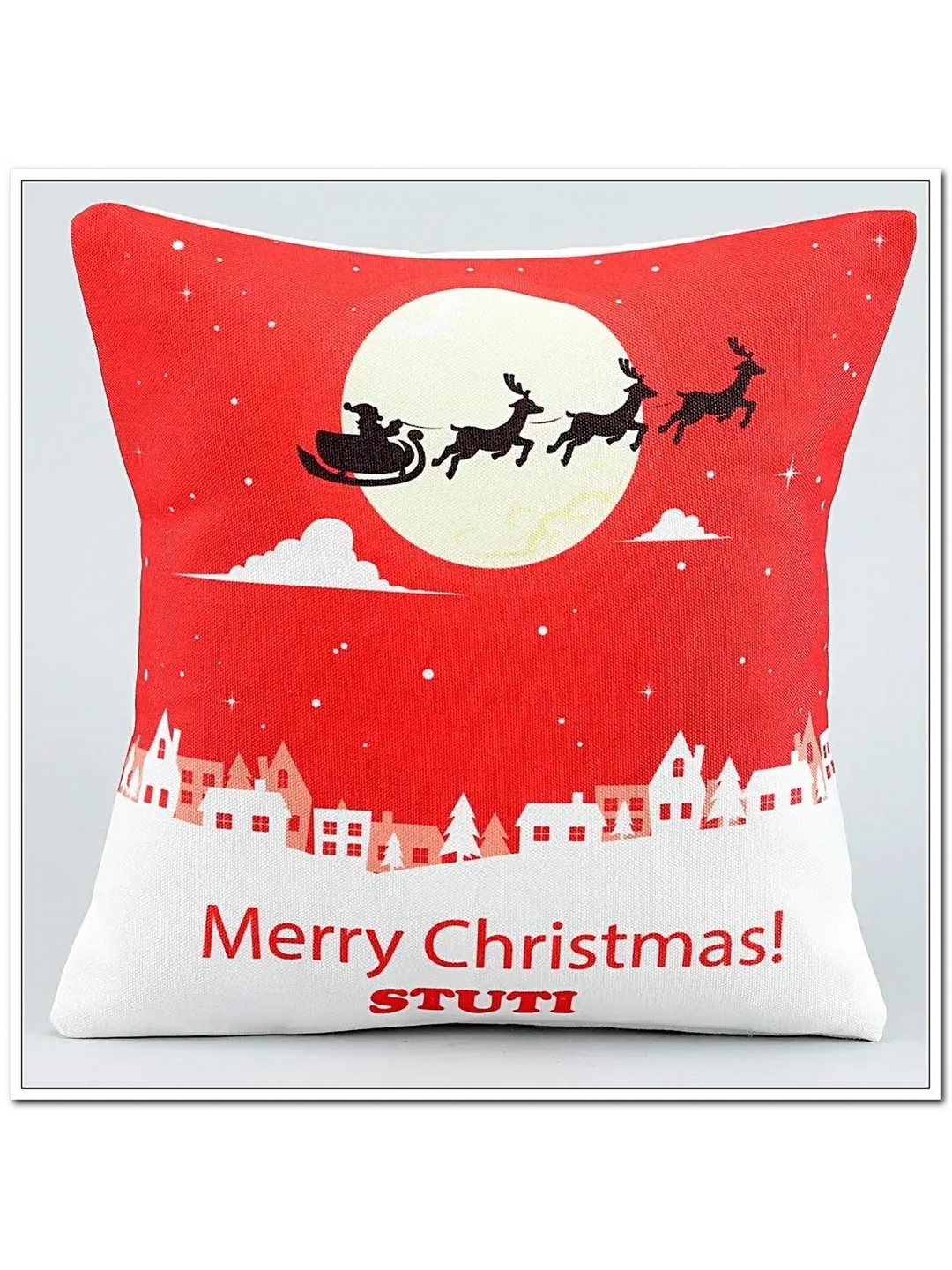 

fnp White & Red Legend Of Christmas Printed Cushion