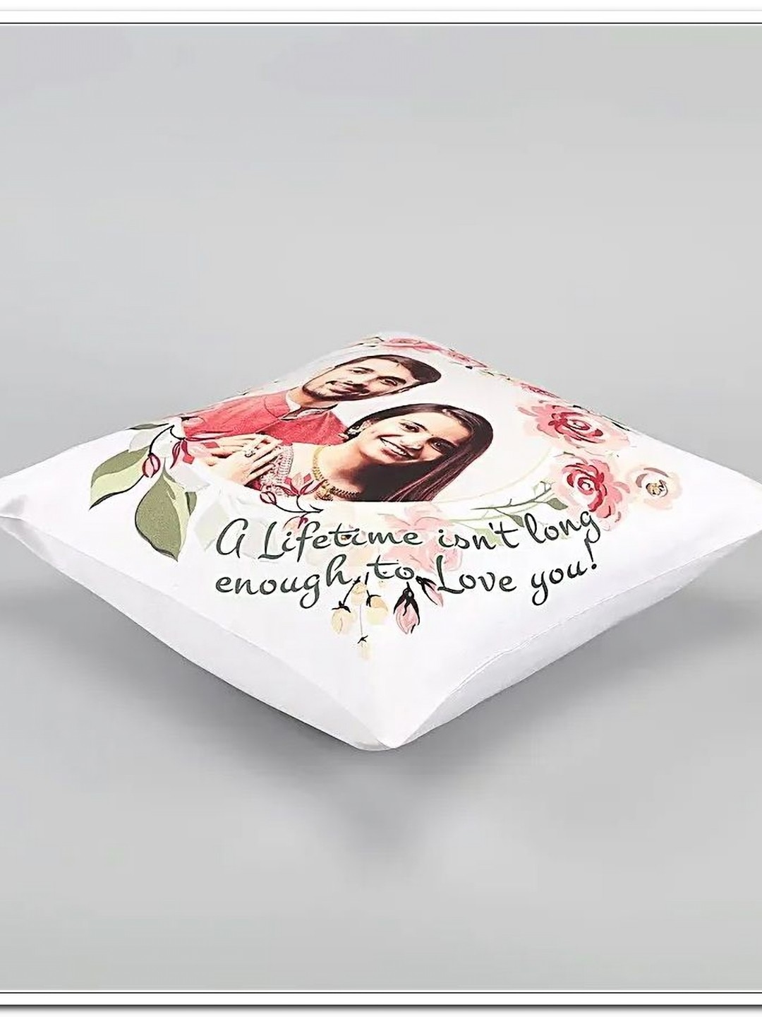 

fnp White & Pink Love Personalized Printed Pre-FilledCushions
