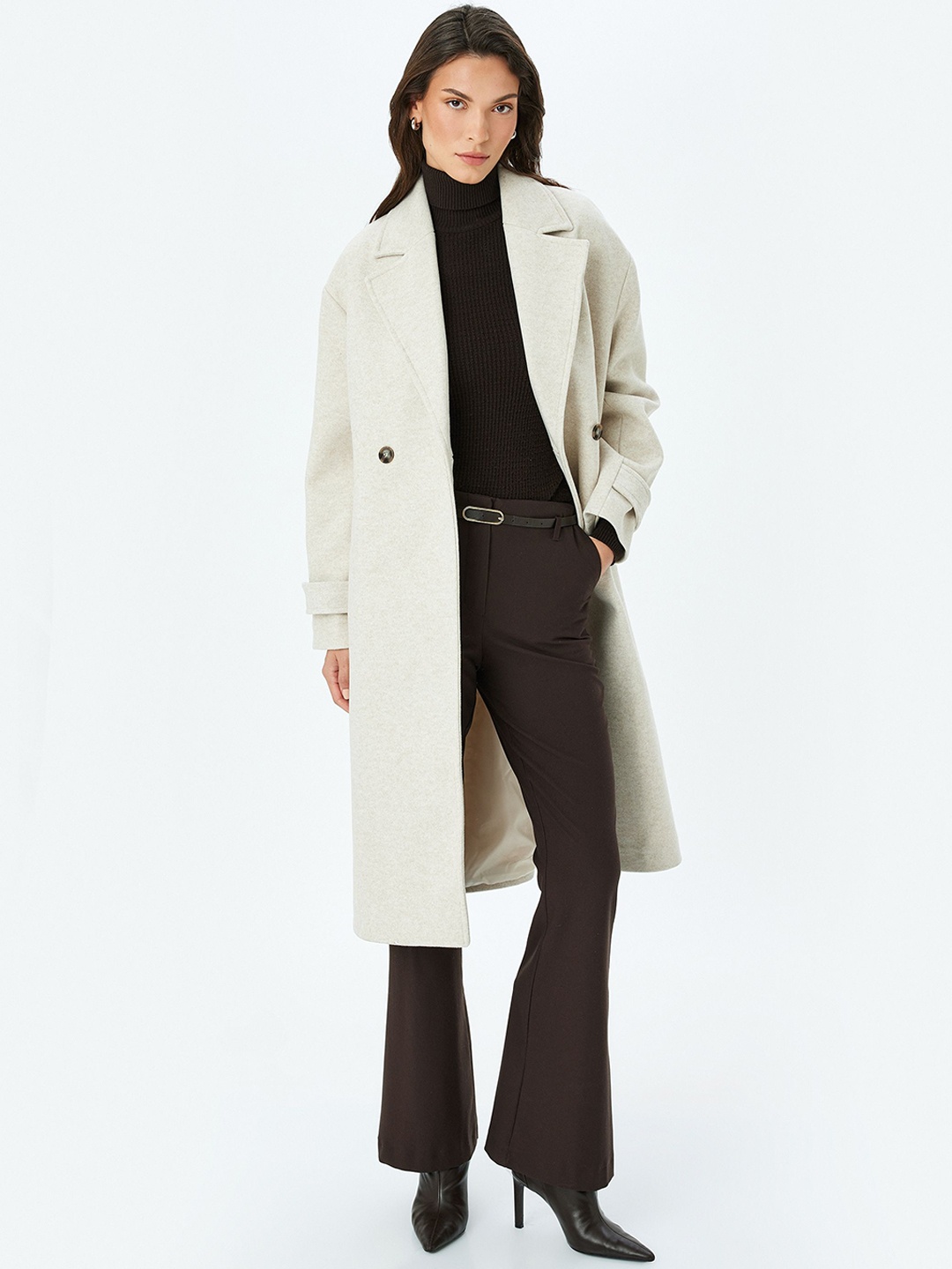 

Koton Women Single-Breasted Overcoat, White