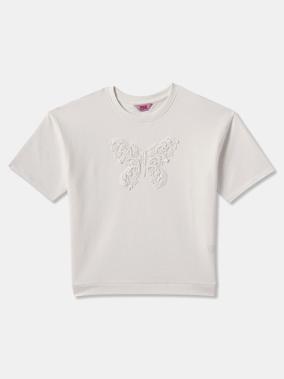 

R&B Girls Cotton Solid Top, White