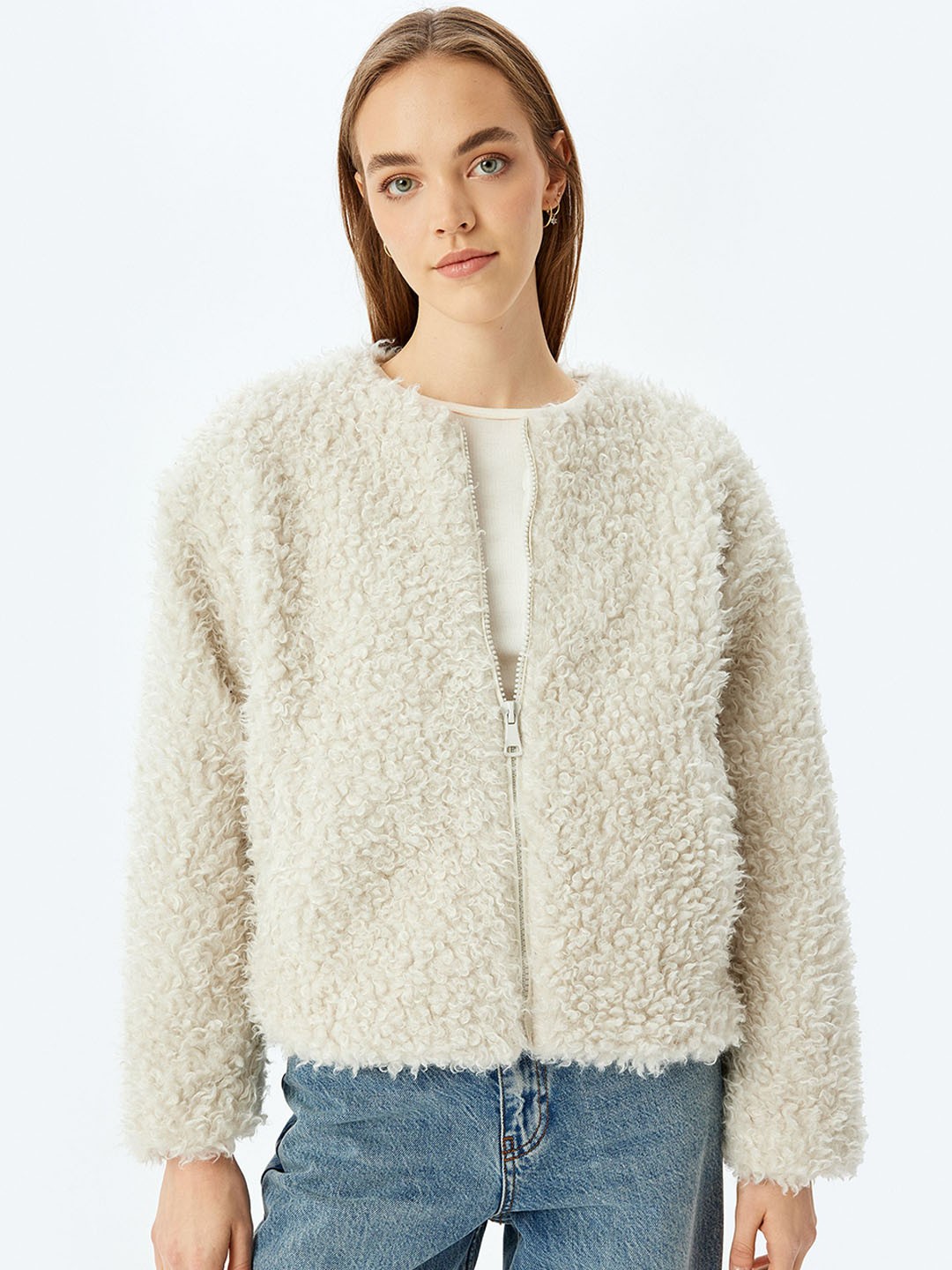 

Koton Women Open Front Jacket, Beige