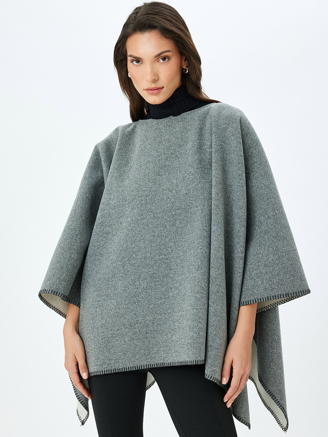 

Koton Women Longline Tailored Jacket, Grey