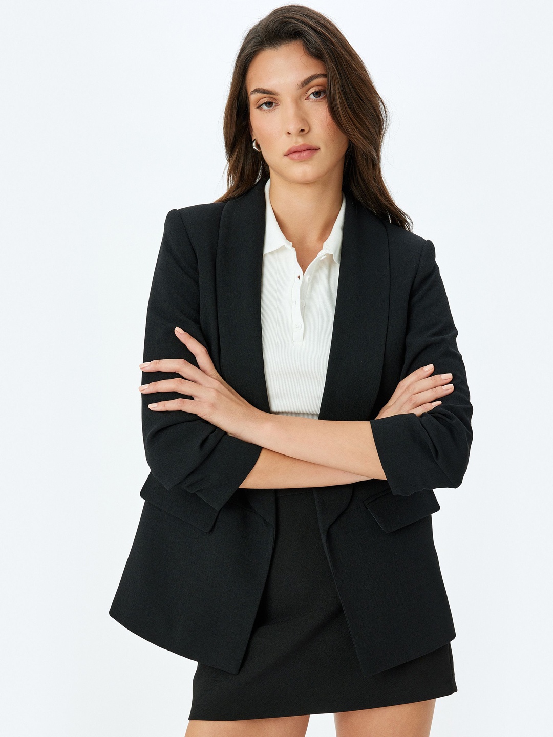 

Koton Women Longline Tailored Jacket, Black