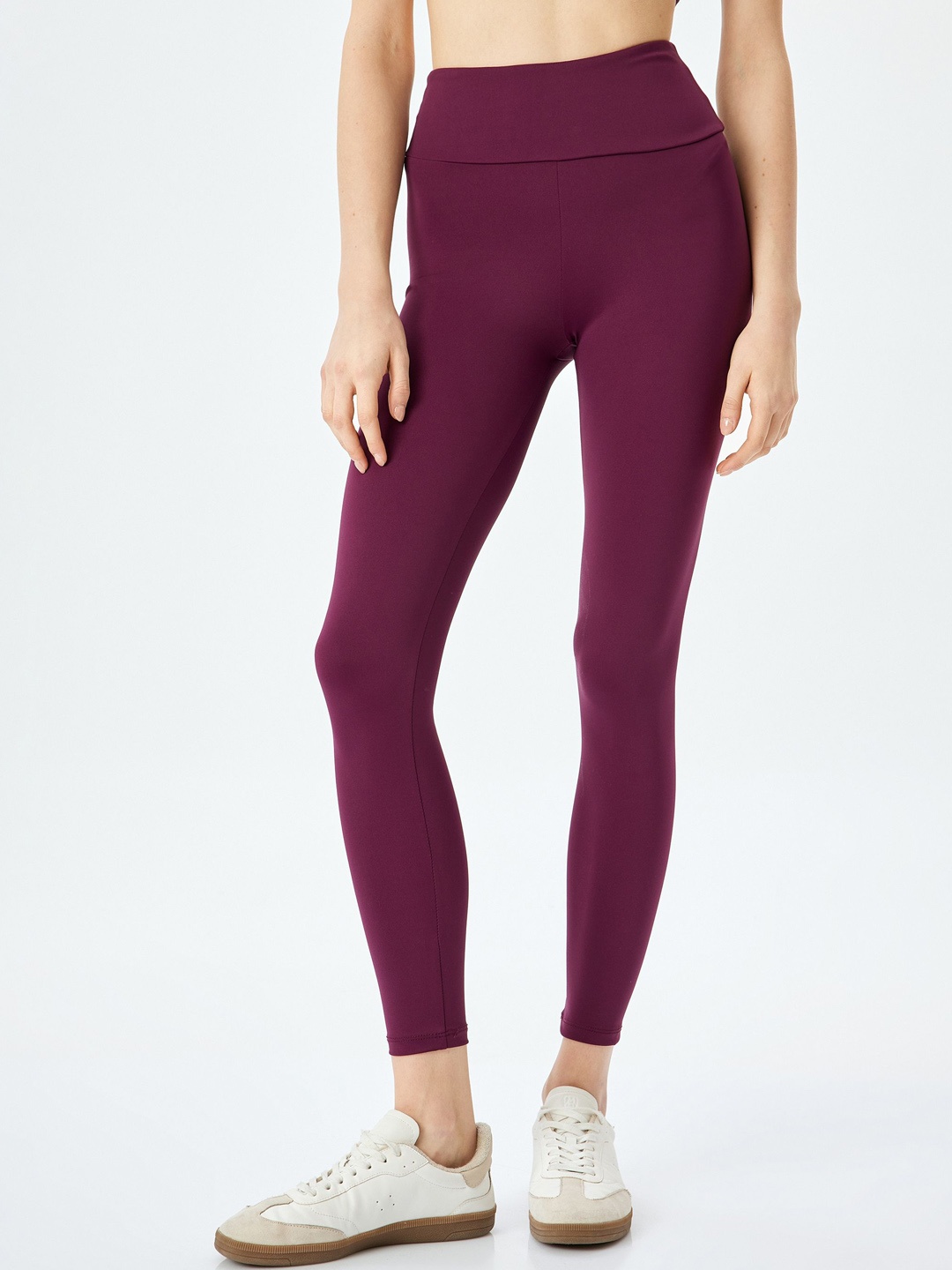 

Koton Women High Rise Ankle Length Tights, Red