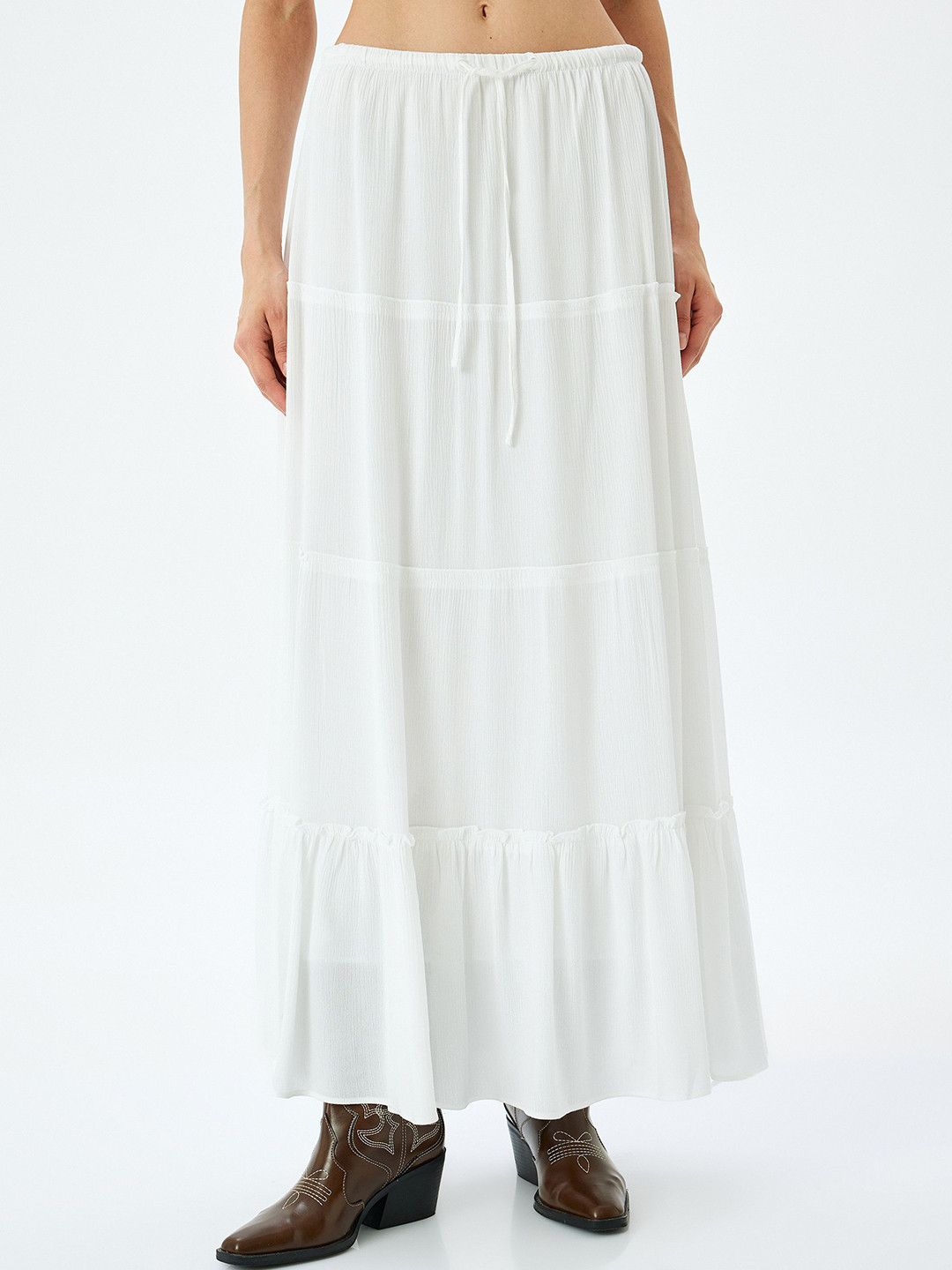 

Koton Women Tiered Maxi Skirt, Off white