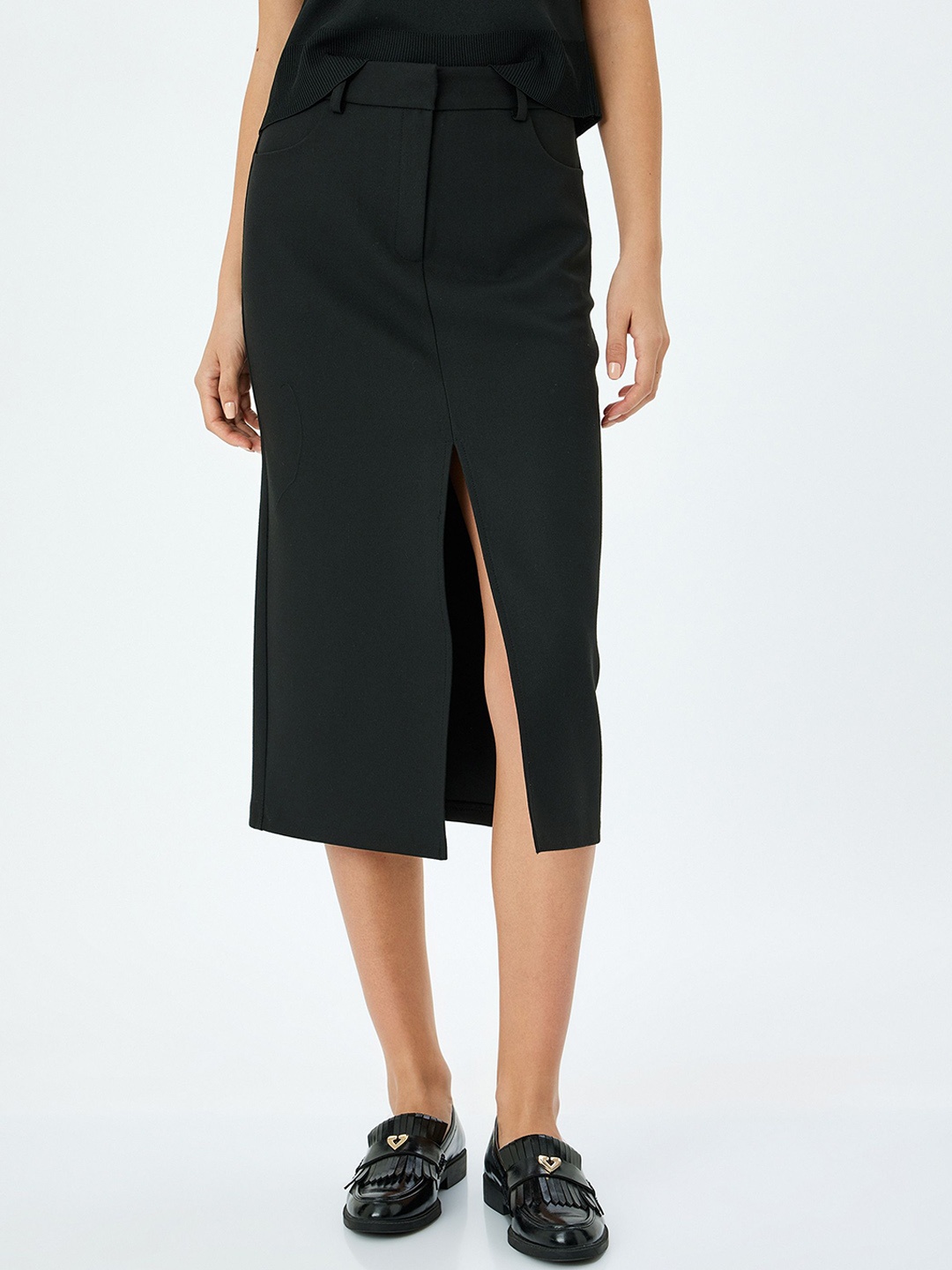 

Koton Women A-Line Midi Skirts, Black