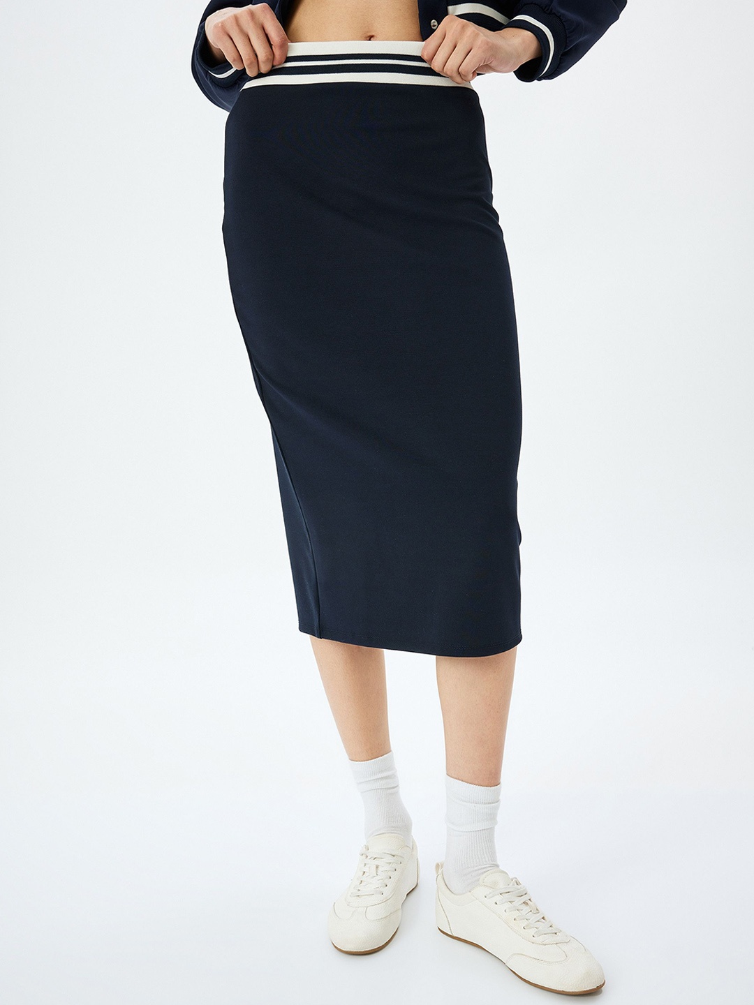 

Koton Women Straight Midi Skirt, Navy blue